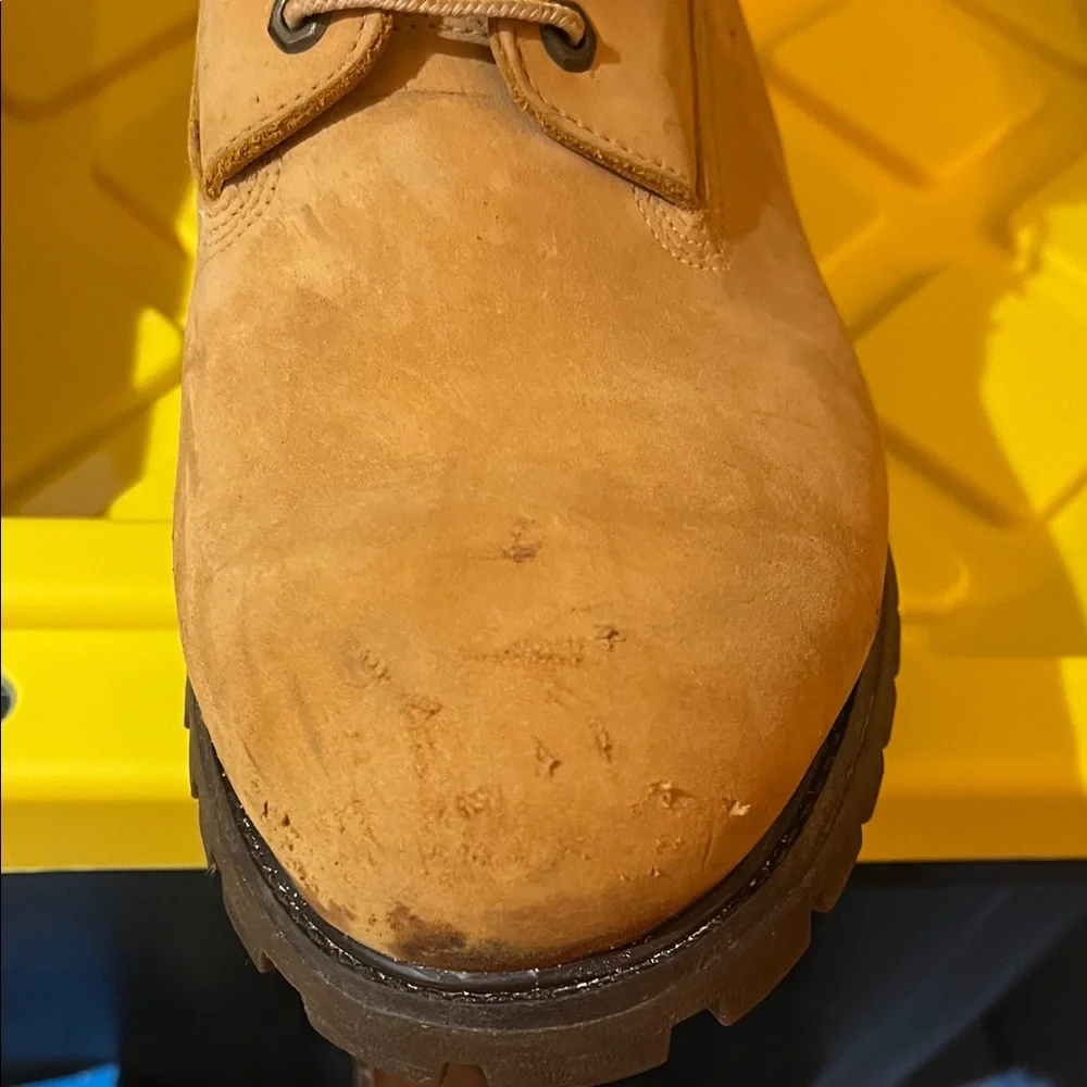 Timberland Men’s Tan Nubuck Padded Collar Lace-Up Boots Sz 15 - Picture 6 of 16